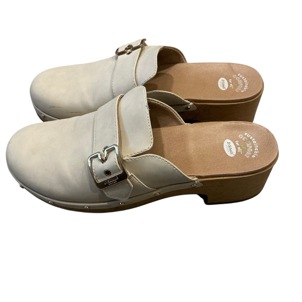 Dr. Scholls the classic clog ivory faux leather clogs size 11